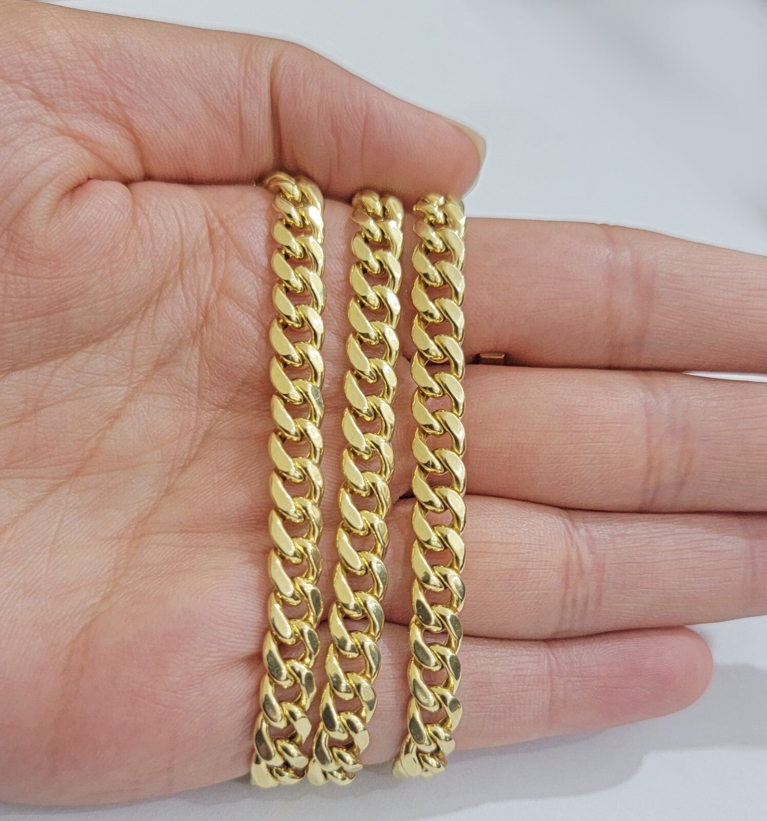 Real 14k Gold Necklace Miami Cuban Link chain 6mm 18" - 28 Inch Strong, 14kt Men